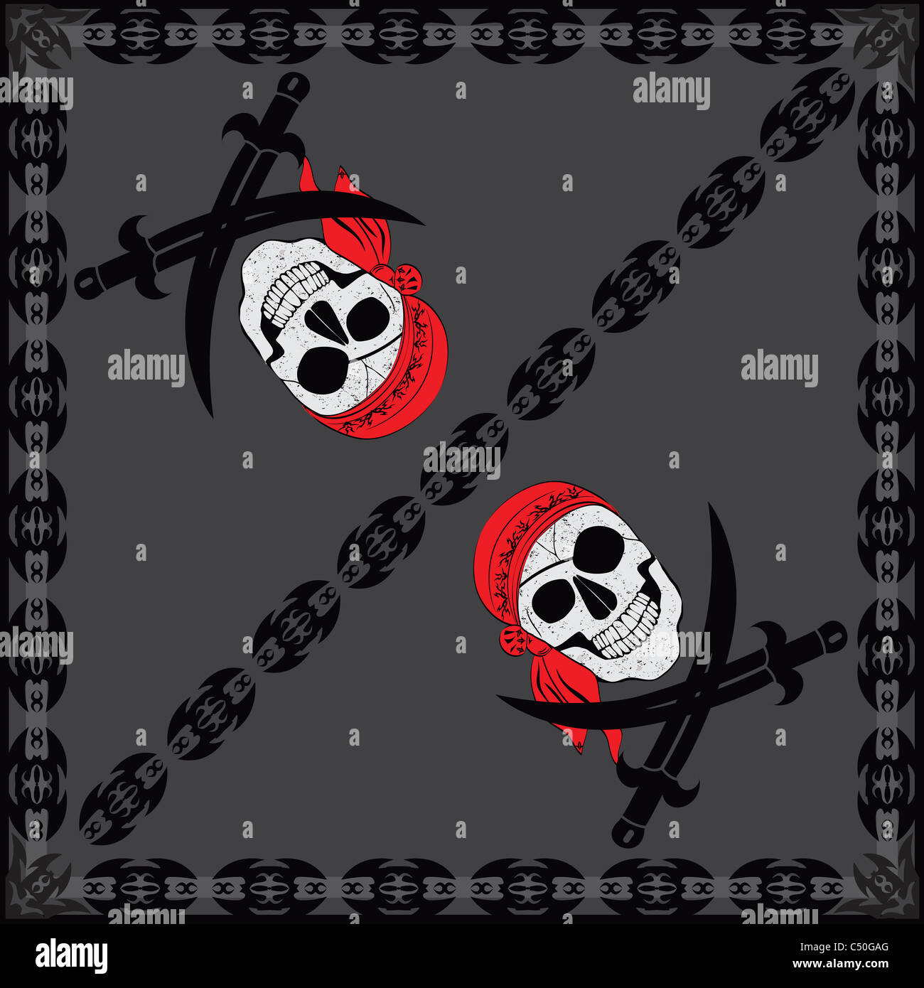 SATINIOR 2er Set Totenkopf Bandanas - Schwarze Piraten Kopftücher Für Herren & Damen