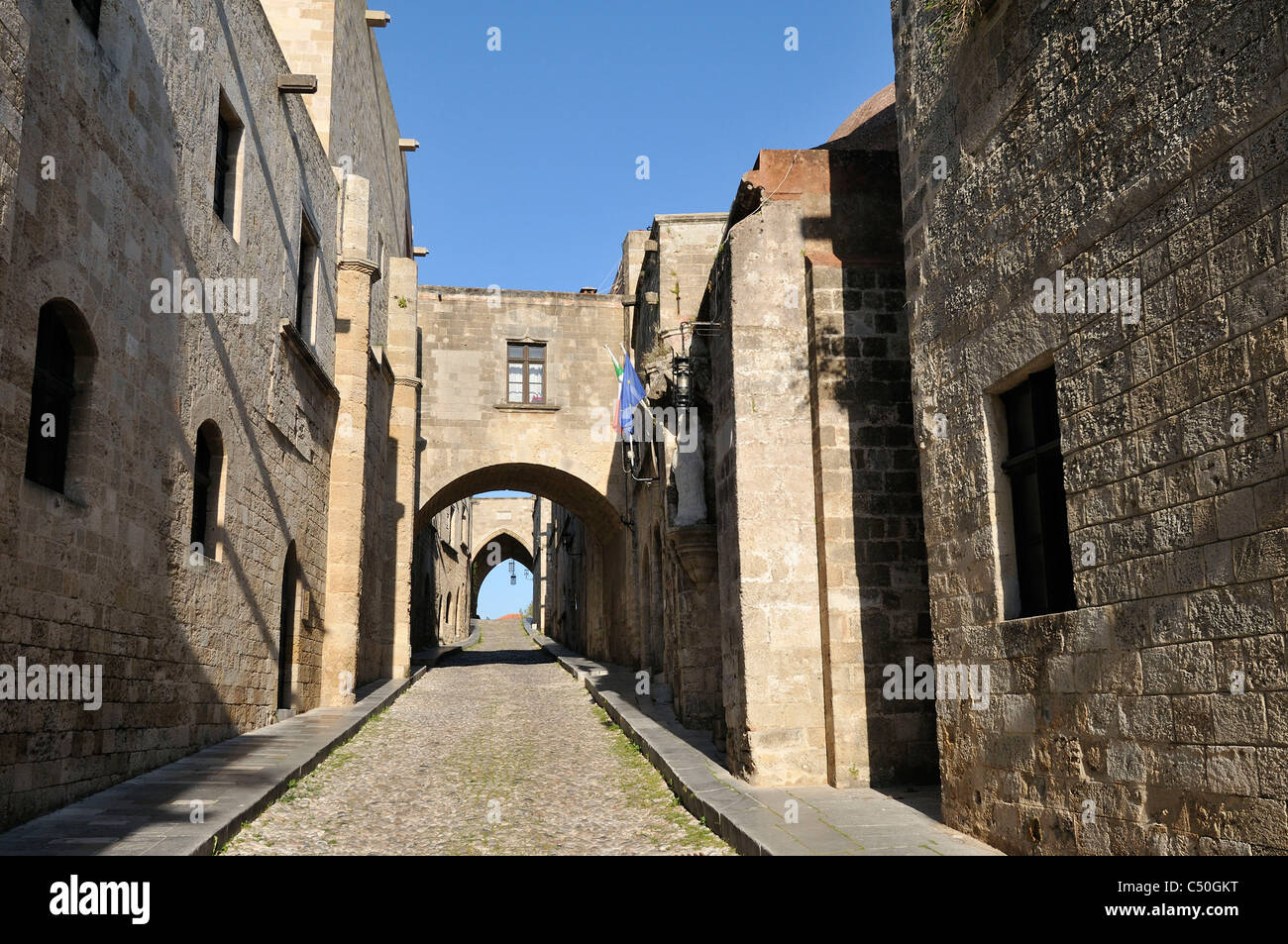 Rhodos. Dodekanes-Inseln. Griechenland. Allee der Ritter (Ippoton), Altstadt, Rhodos-Stadt. Stockfoto