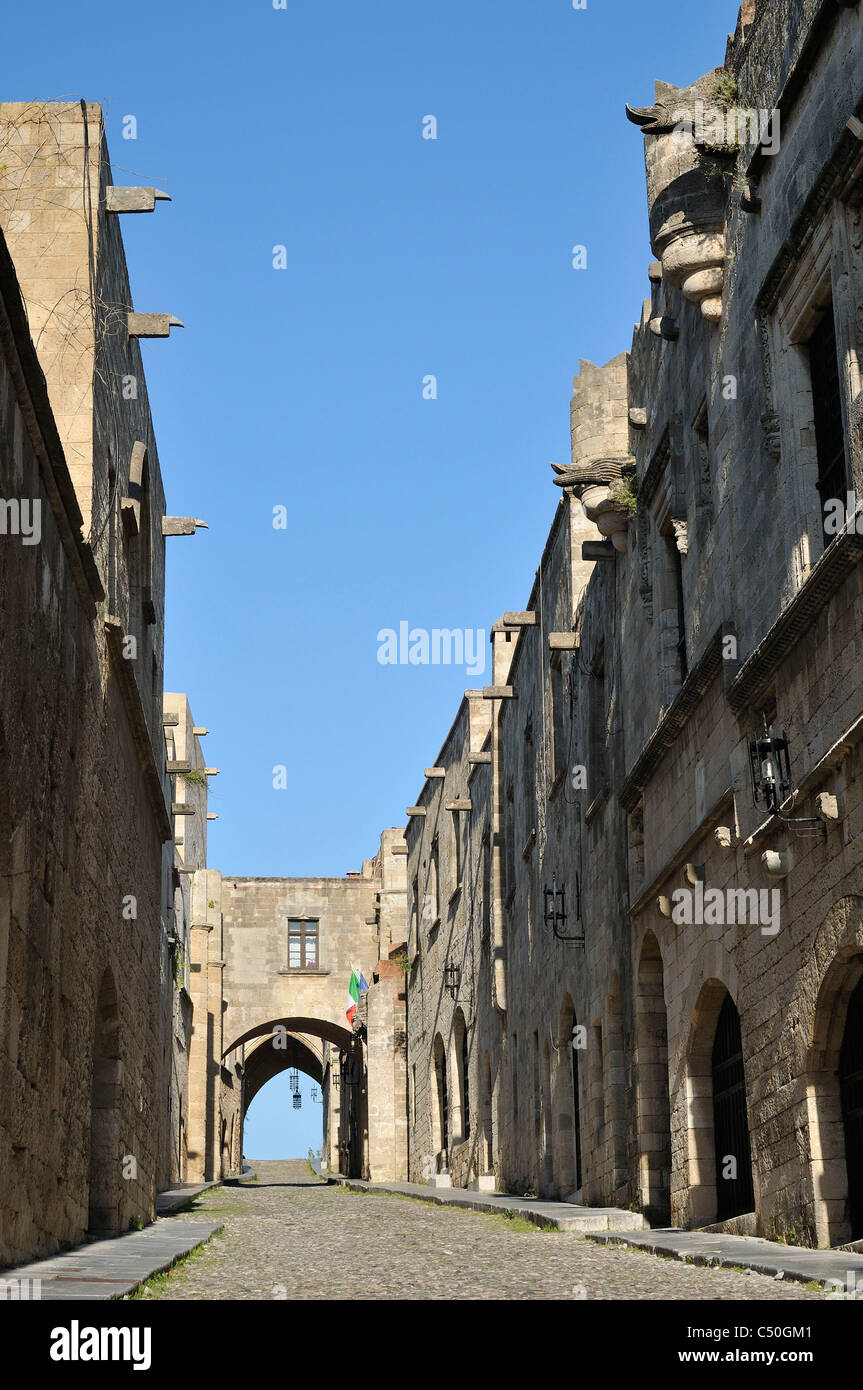 Rhodos. Dodekanes-Inseln. Griechenland. Allee der Ritter (Ippoton), Altstadt, Rhodos-Stadt. Stockfoto