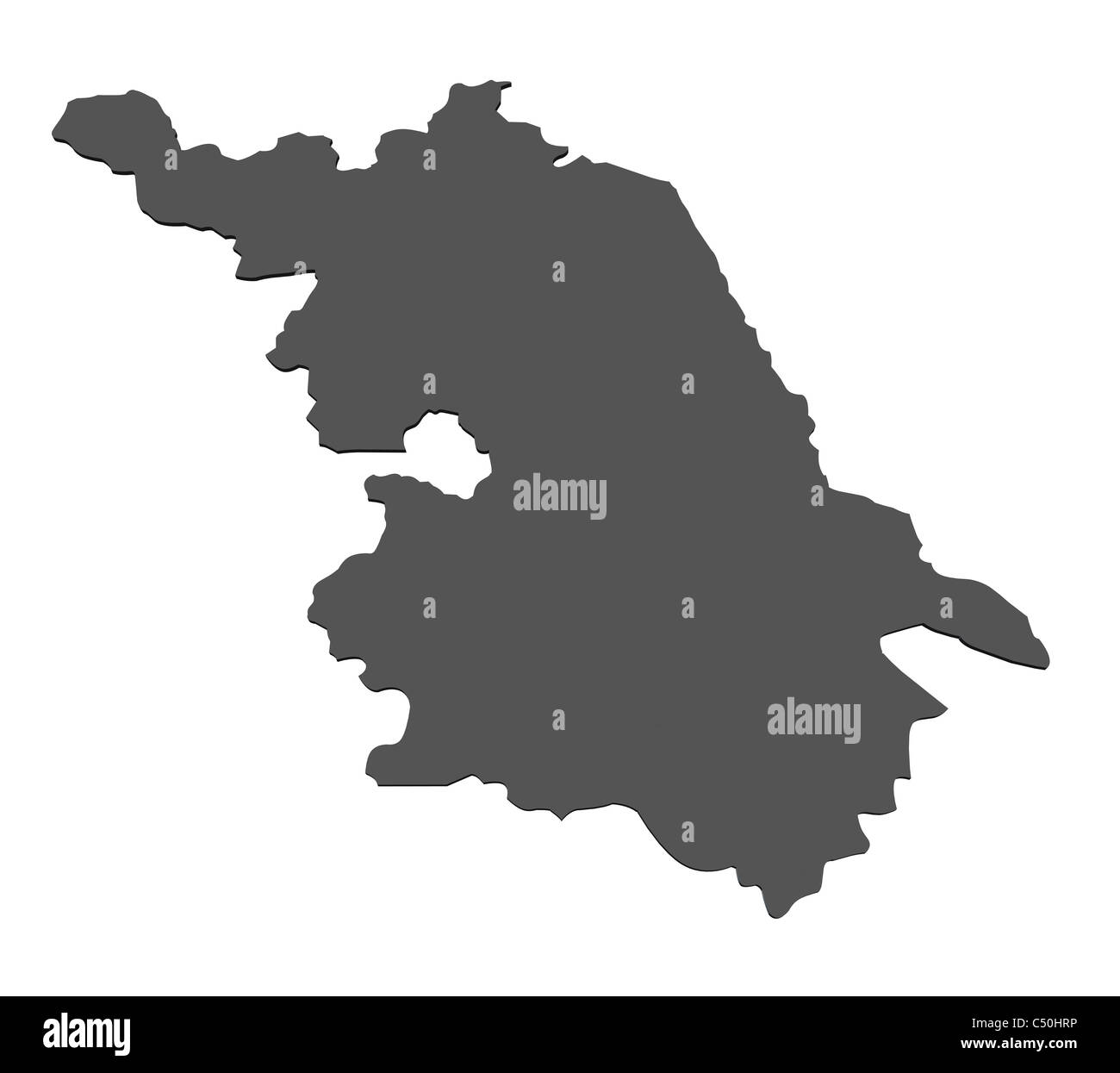 Isolierte Karte der Provinz Jiangsu - China Stockfoto