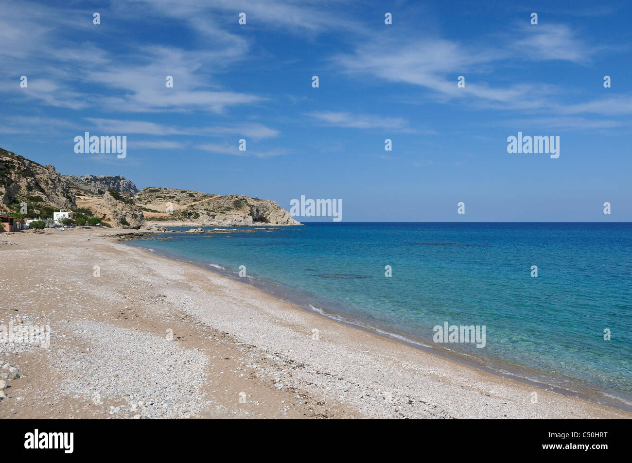 Rhodos. Dodekanes-Inseln. Griechenland. Stegna Strand. Stockfoto