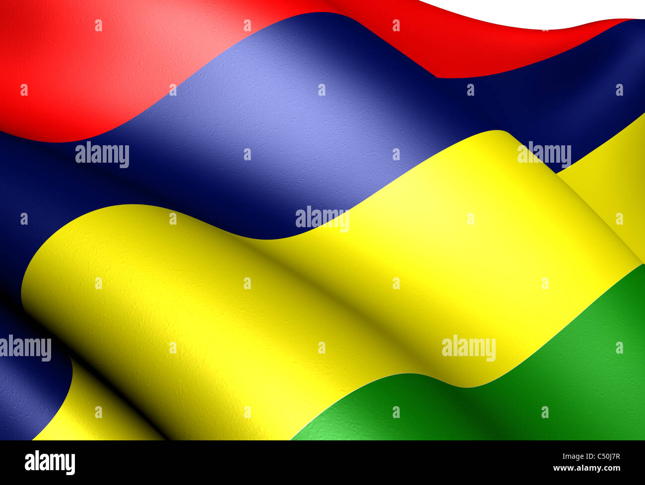 Flagge von Mauretanien. Hautnah. Stockfoto