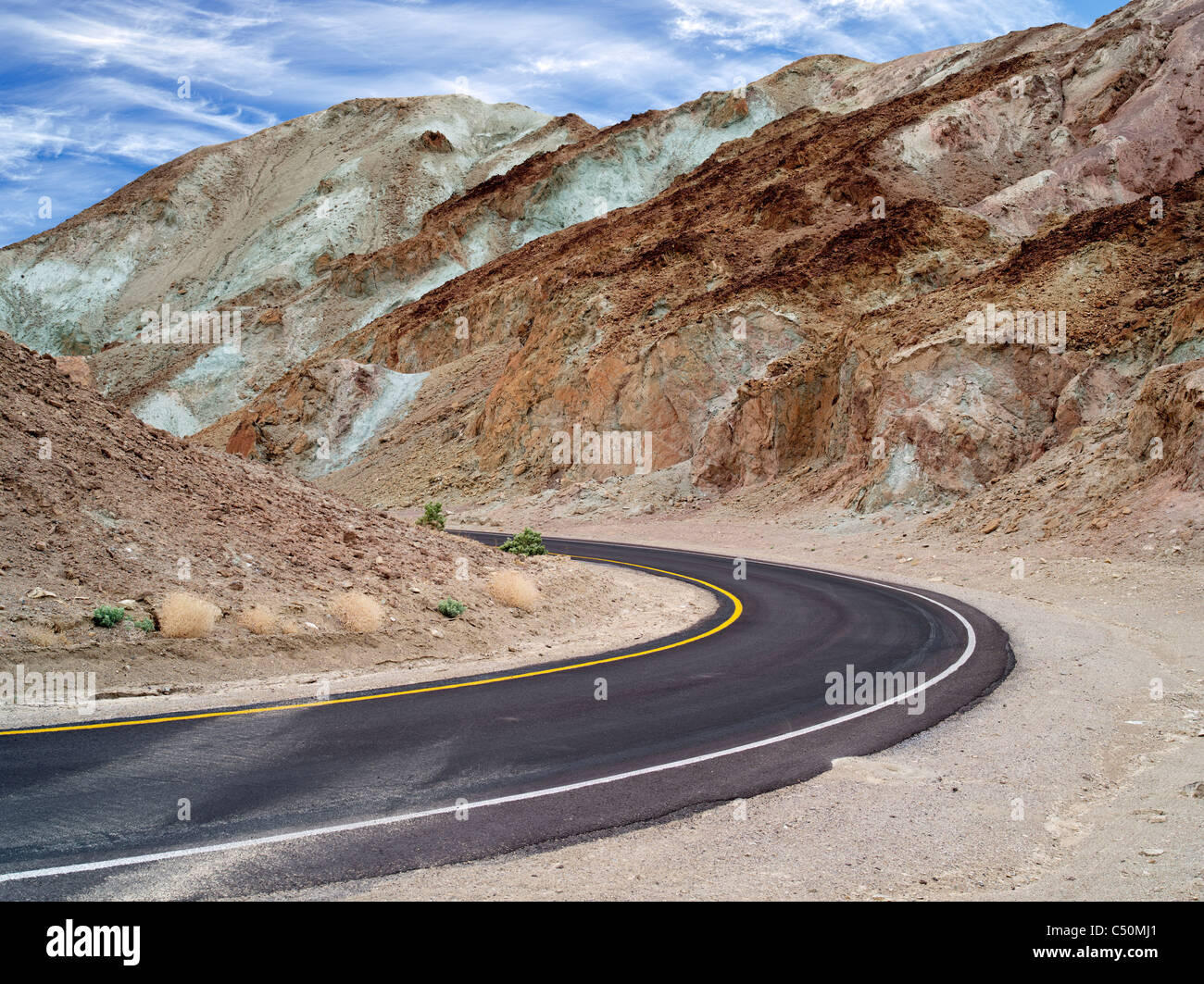 Künstler fahren. Straße. Death Valley Nationalpark, Kalifornien. Stockfoto