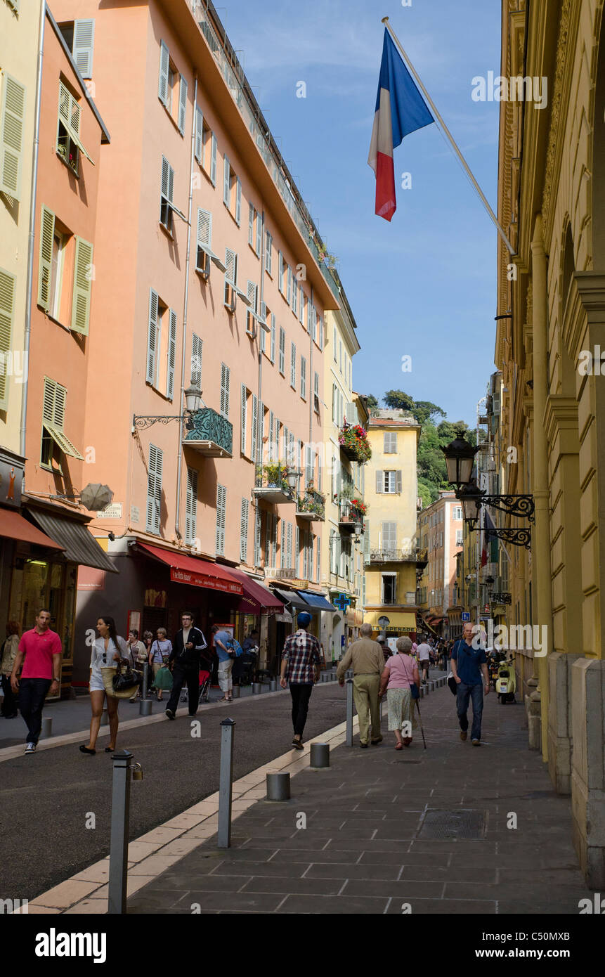 Nizza, Rue De La Préfecture Stockfoto