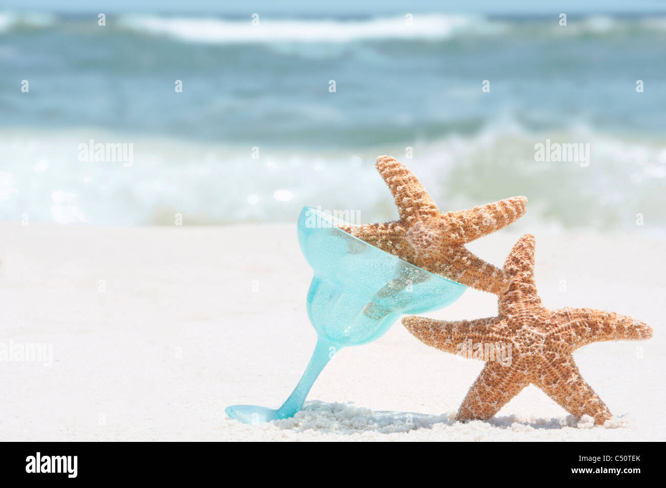 Verrückte Spaß am Strand Seestern Stockfoto