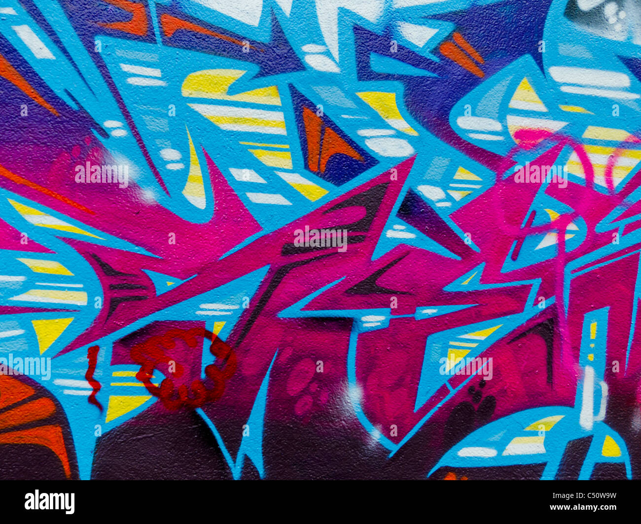 Paris, Frankreich, Graffiti-Kunst, bemalte Wand, Rue des Pyrenäen Stockfoto