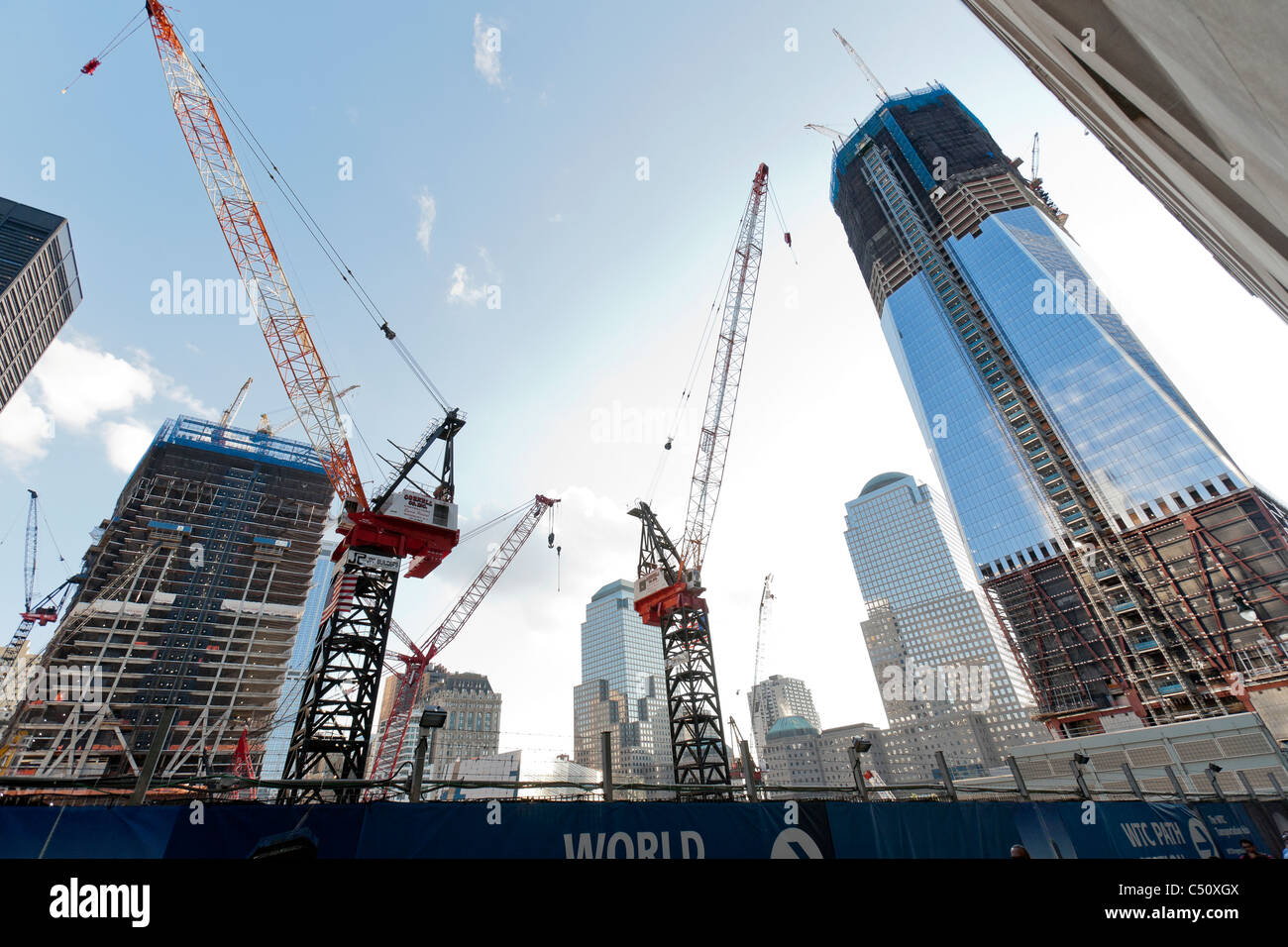 Ein Blick auf den Freedom Tower, World Trade Center in New York City. Stockfoto