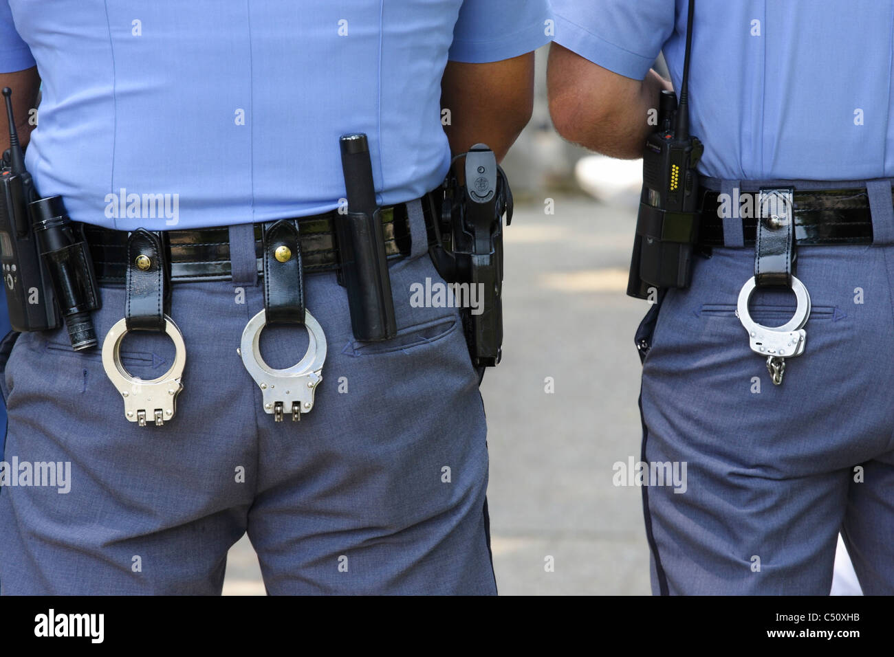 Polizisten stehen Uhr Preisverleihung Memorial Day, USA Stockfoto