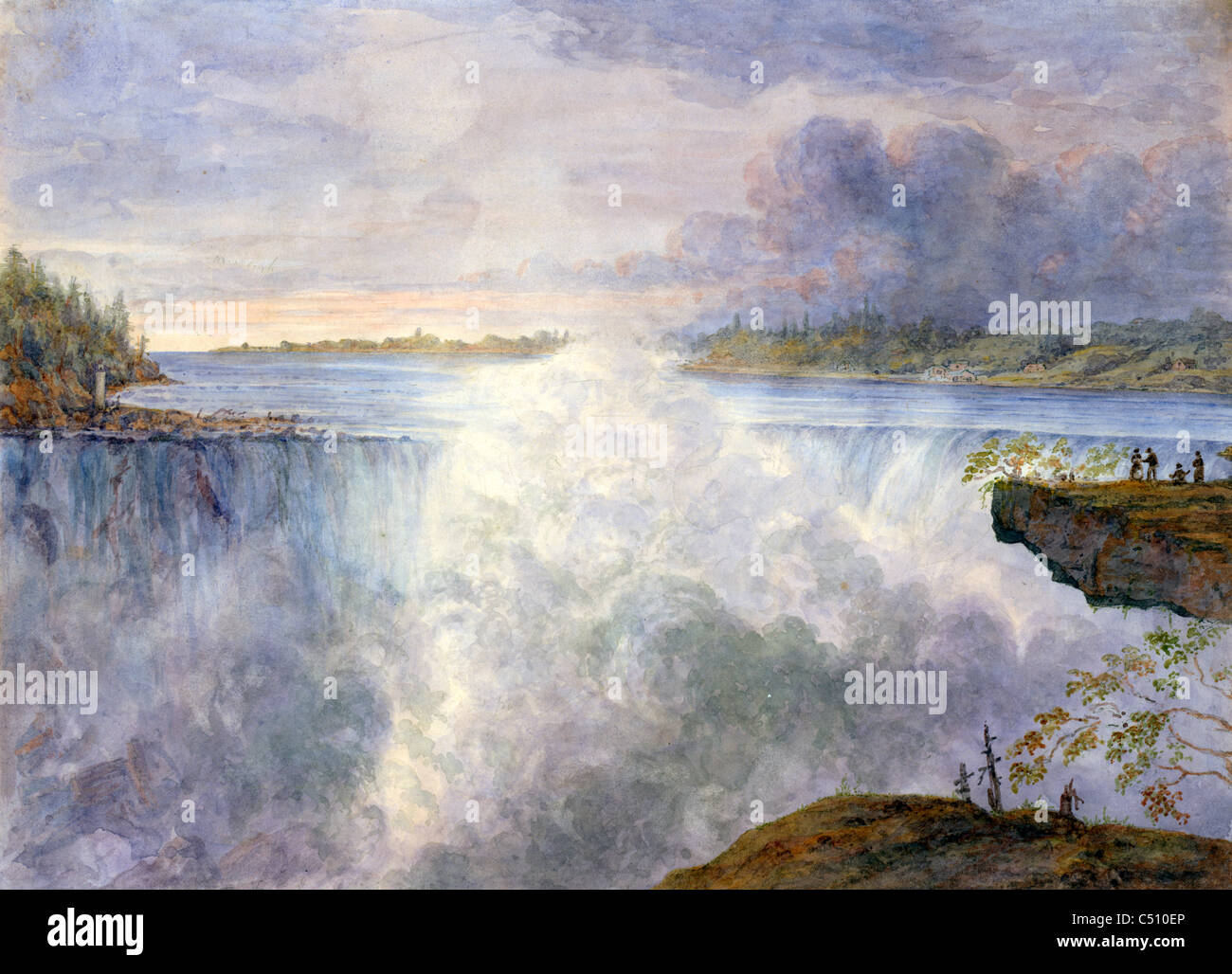 Malerei von Grand Falls in Niagara von in der Nähe von Table Rock, Kanada Seite ca. 1846 Stockfoto