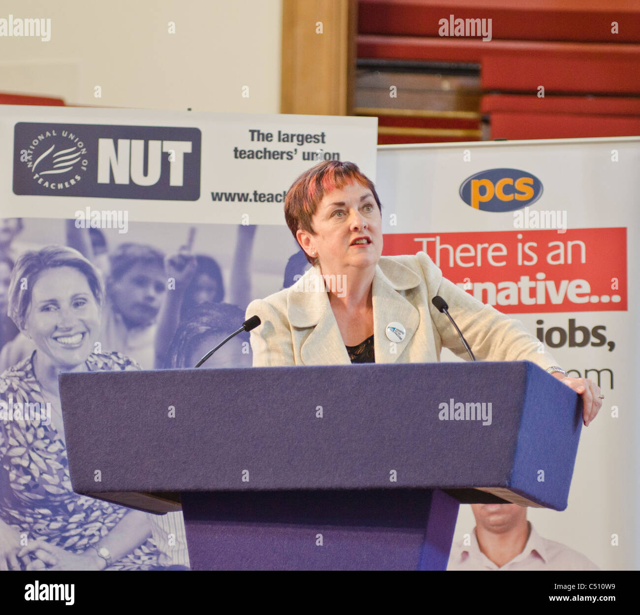 Dr. Mary Bousted, Generalsekretär Verband der Dozentinnen und Dozenten, die anlässlich der Lehrer gegen Rente ändert rally Stockfoto