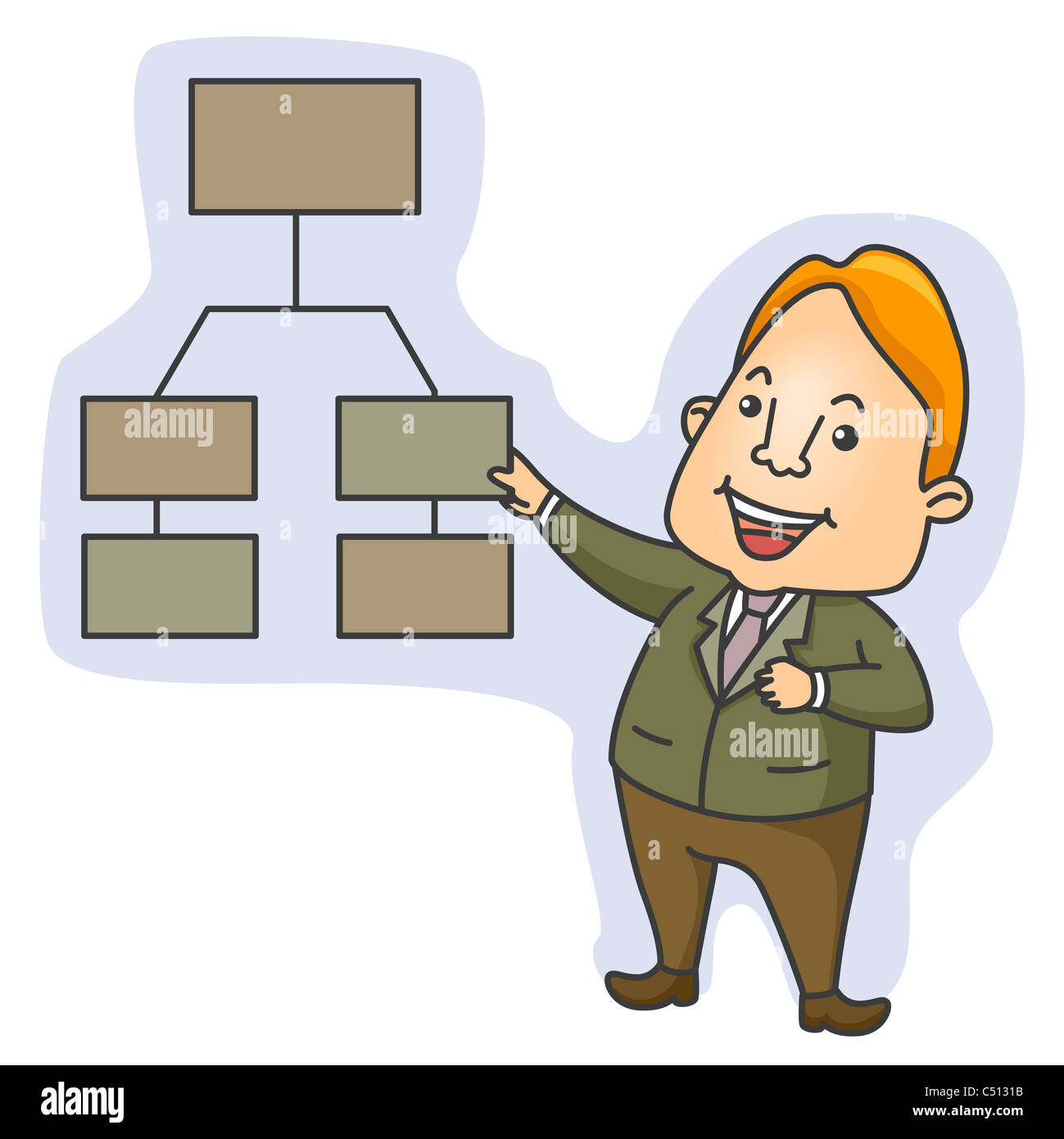 Geschäftsmann Organisation Organigramm mit Beschneidungspfad Stockfoto