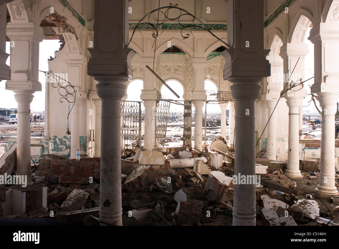 Ein Blick auf die Zerstörungen durch das Erdbeben und der Tsunami in Banda Aceh, Indonesien Stockfoto