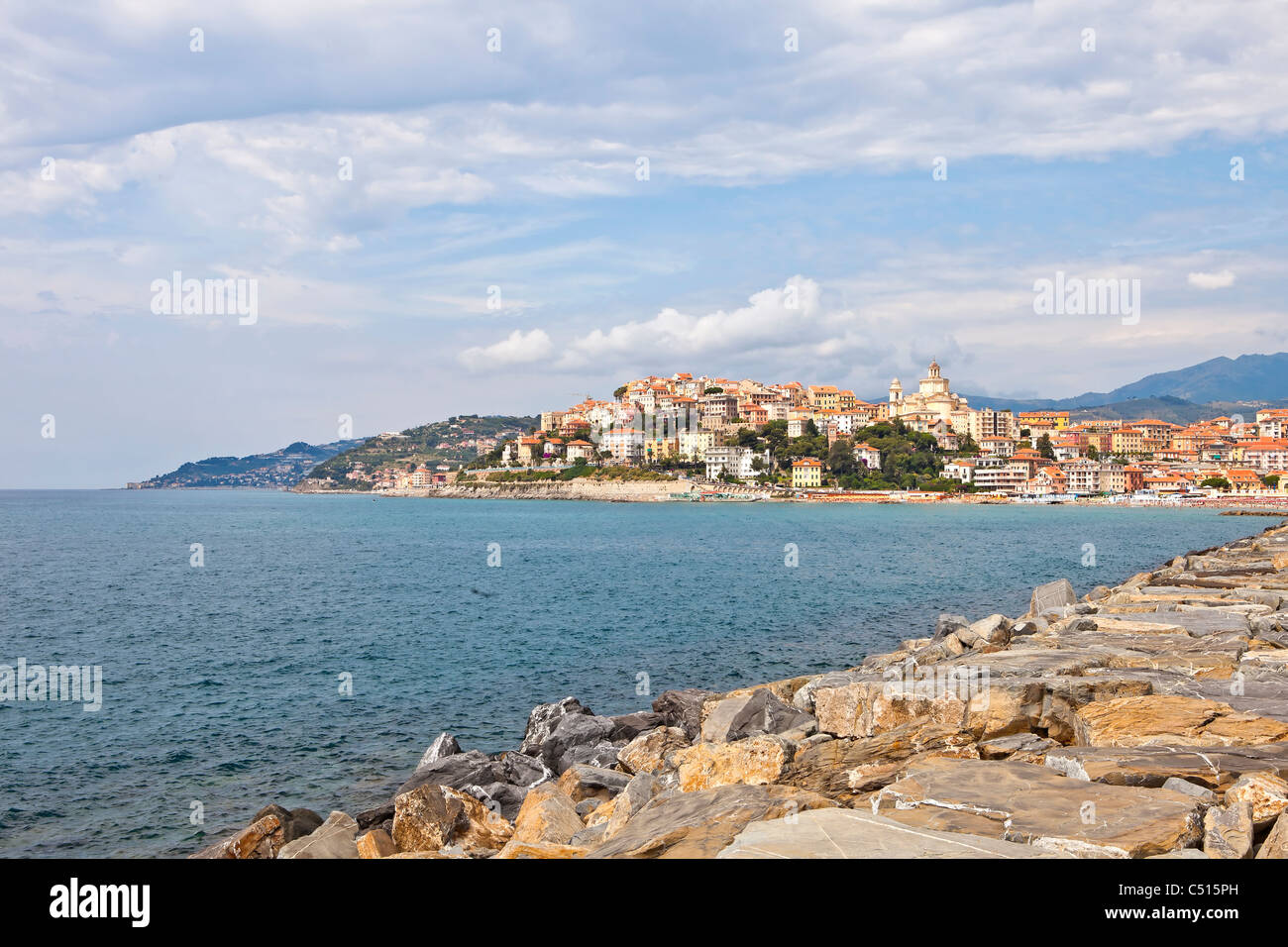 Mit Blick auf die alte Stadt von Porto Maurizio - Imperia Stockfoto