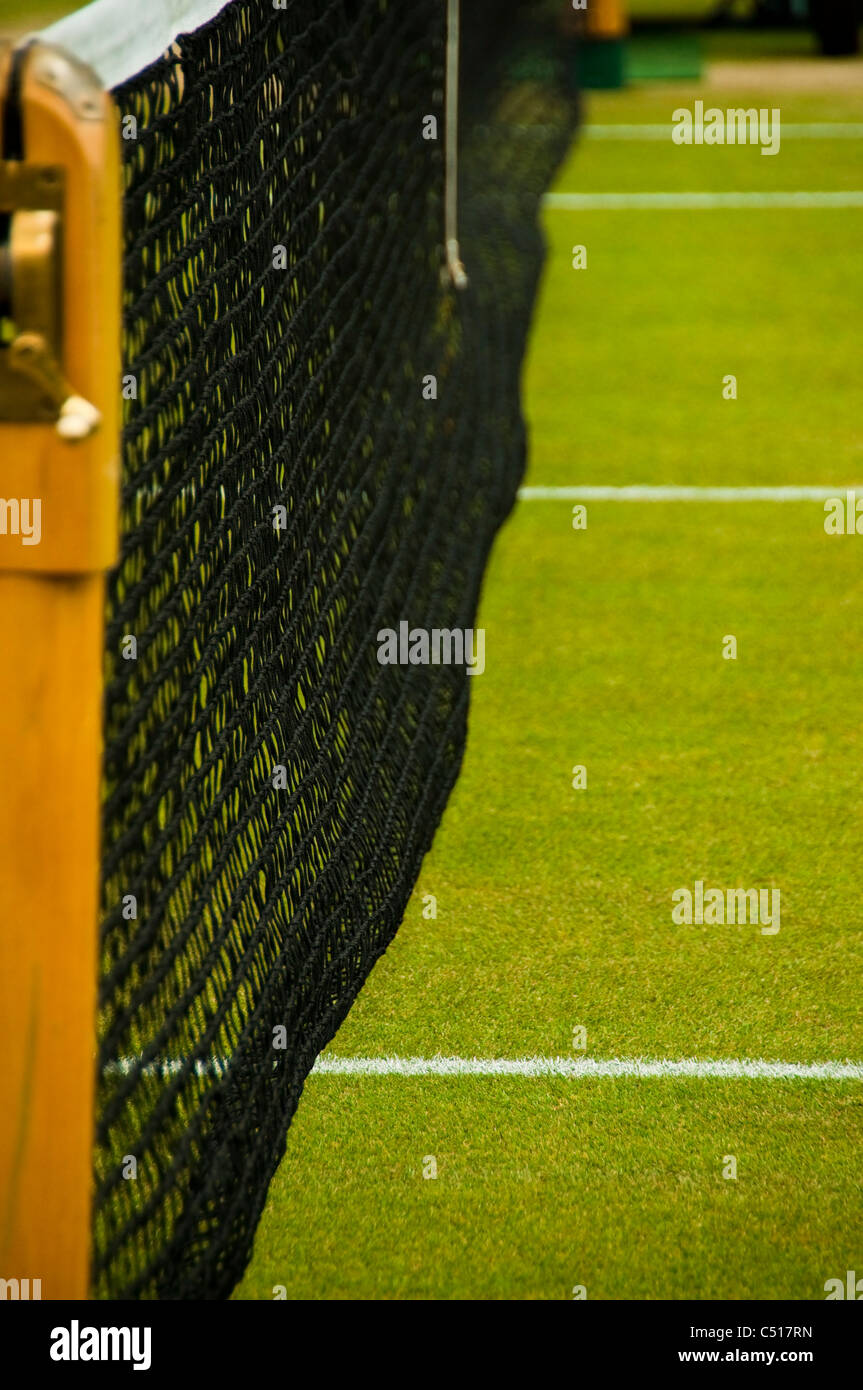 Detail eines Tennisplatzes in Wimbledon Stockfoto