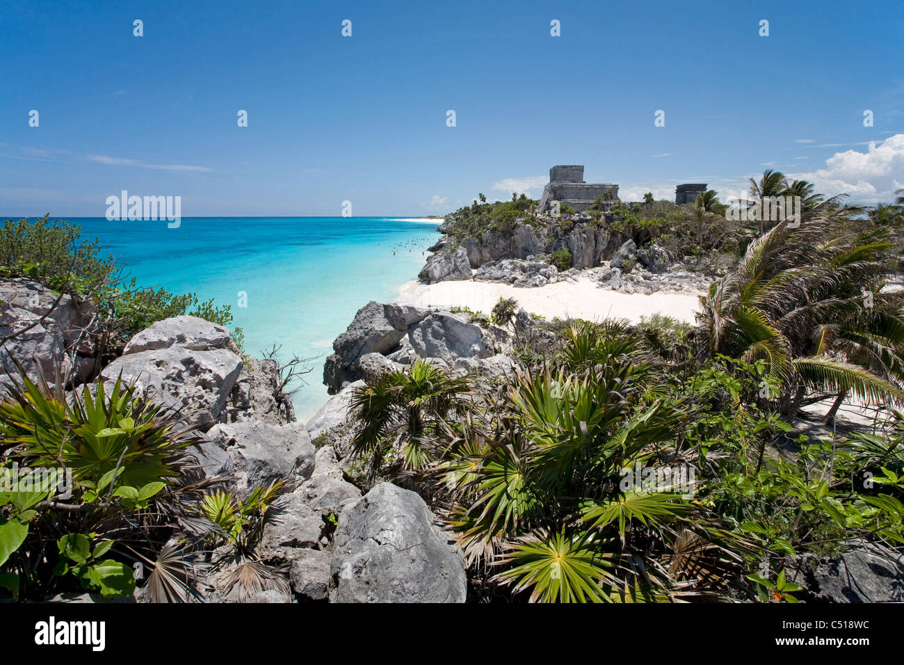Maya-Ruinen in Tulum, Quintana Roo, Yucatan, Mexiko Stockfoto