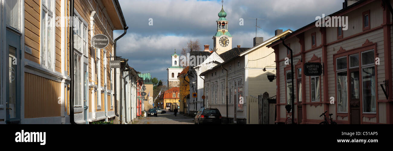 Panorama Finnland Rauma Unesco Altstadt Rathaus und Heiligen Geist Kirche Stockfoto