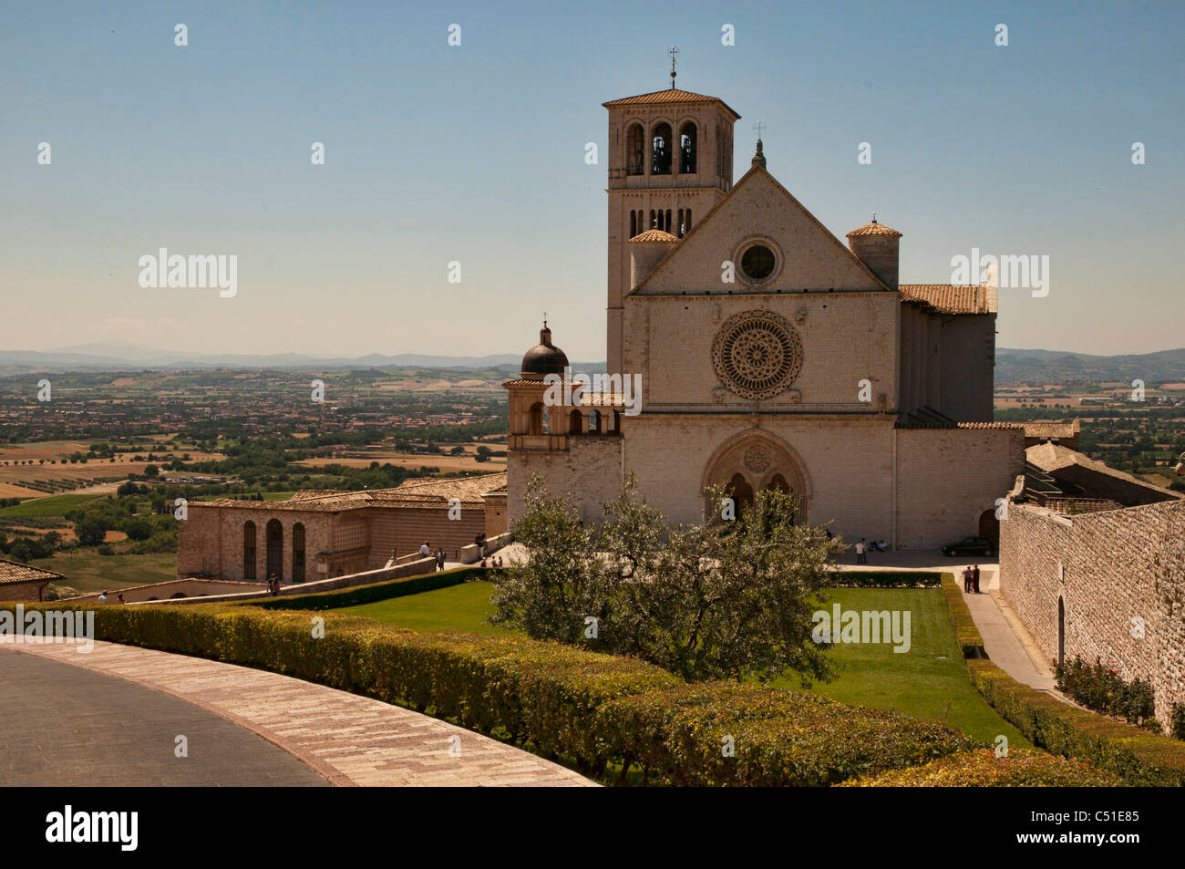 Die Basilika San Francesco in Assisi, Italien Stockfoto