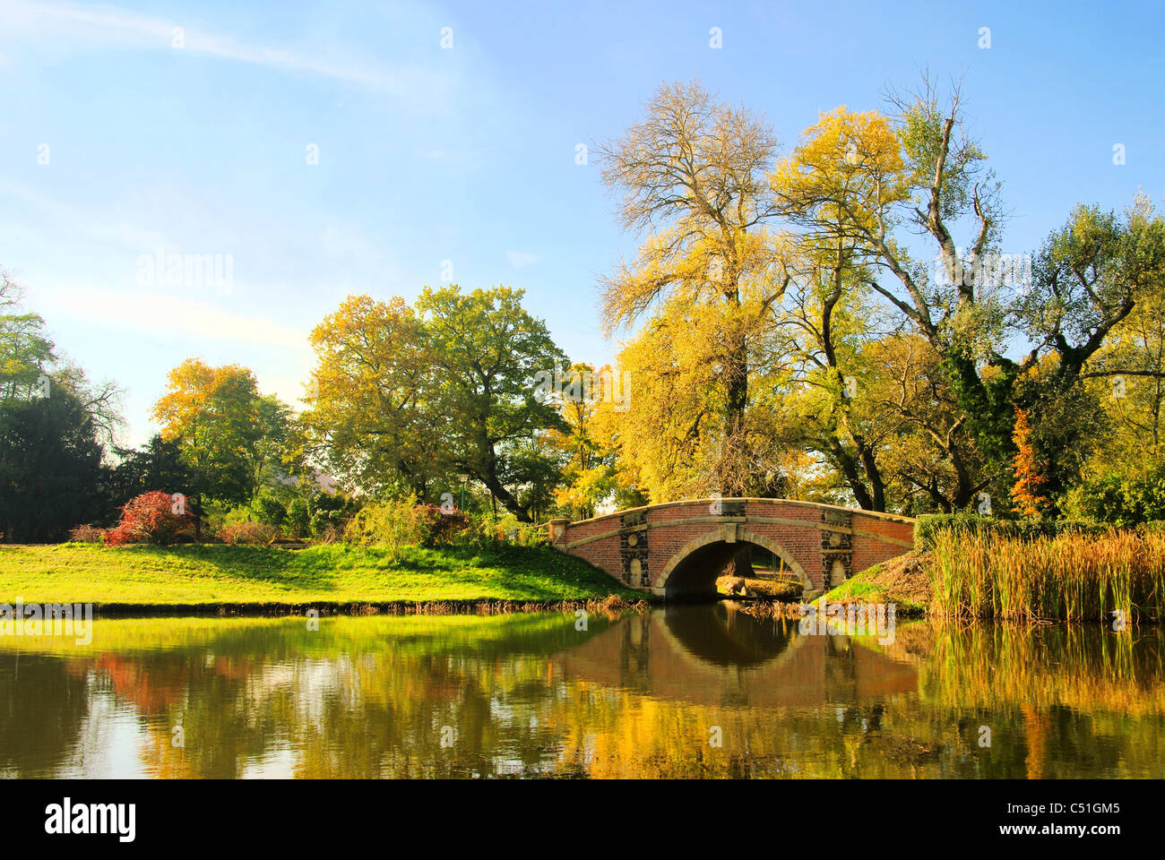 Woerlitzer Park Friederikenbruecke - englischen Garten von Wörlitz Friederikenbridge 04 Stockfoto