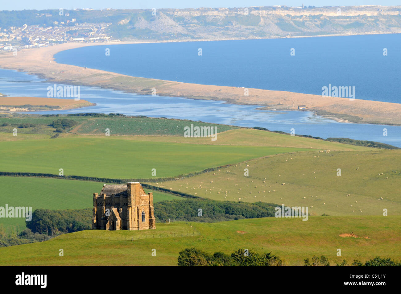 Kapelle St. Catherine ist eine kleine Kapelle oberhalb Dorf Abbotsbury in Dorset, England Stockfoto