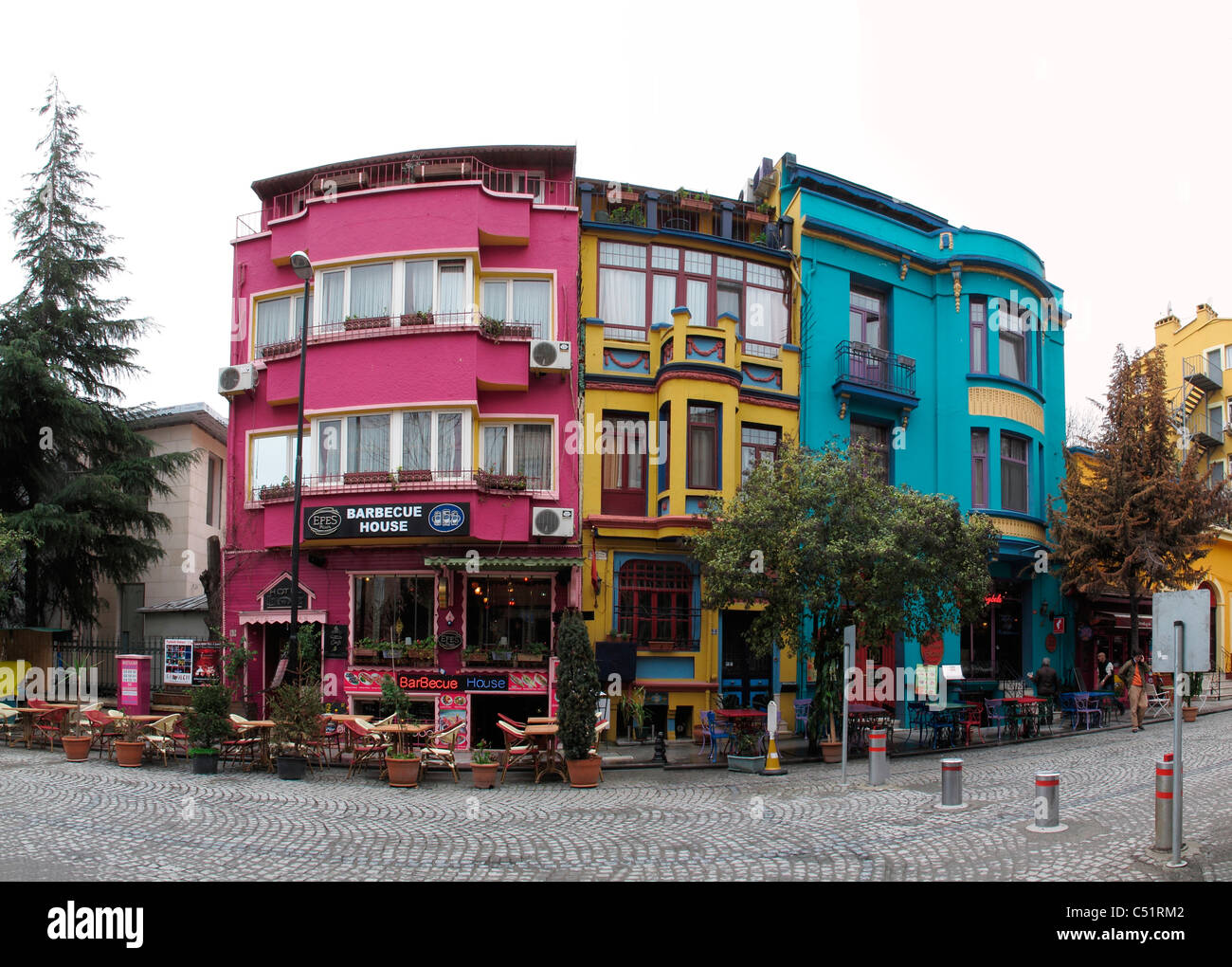 Türkei Istanbul Sultanahmet alte Stadt bunte restaurant Stockfoto