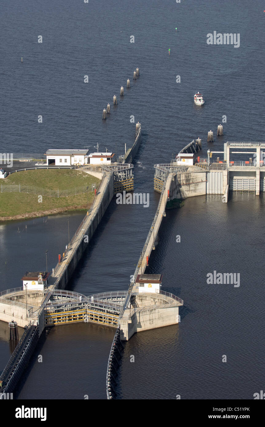 Hafen Mayaca Sperre zwischen Lake Okeechobee und des Kanals Saint Lucie Stockfoto