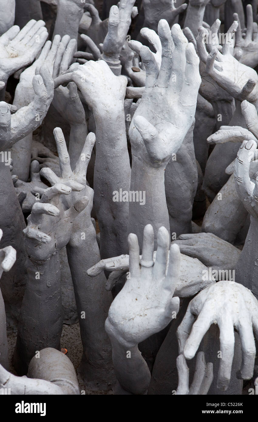 Künstlerische Darstellung der Hände, um Hilfe zu bitten Stockfoto