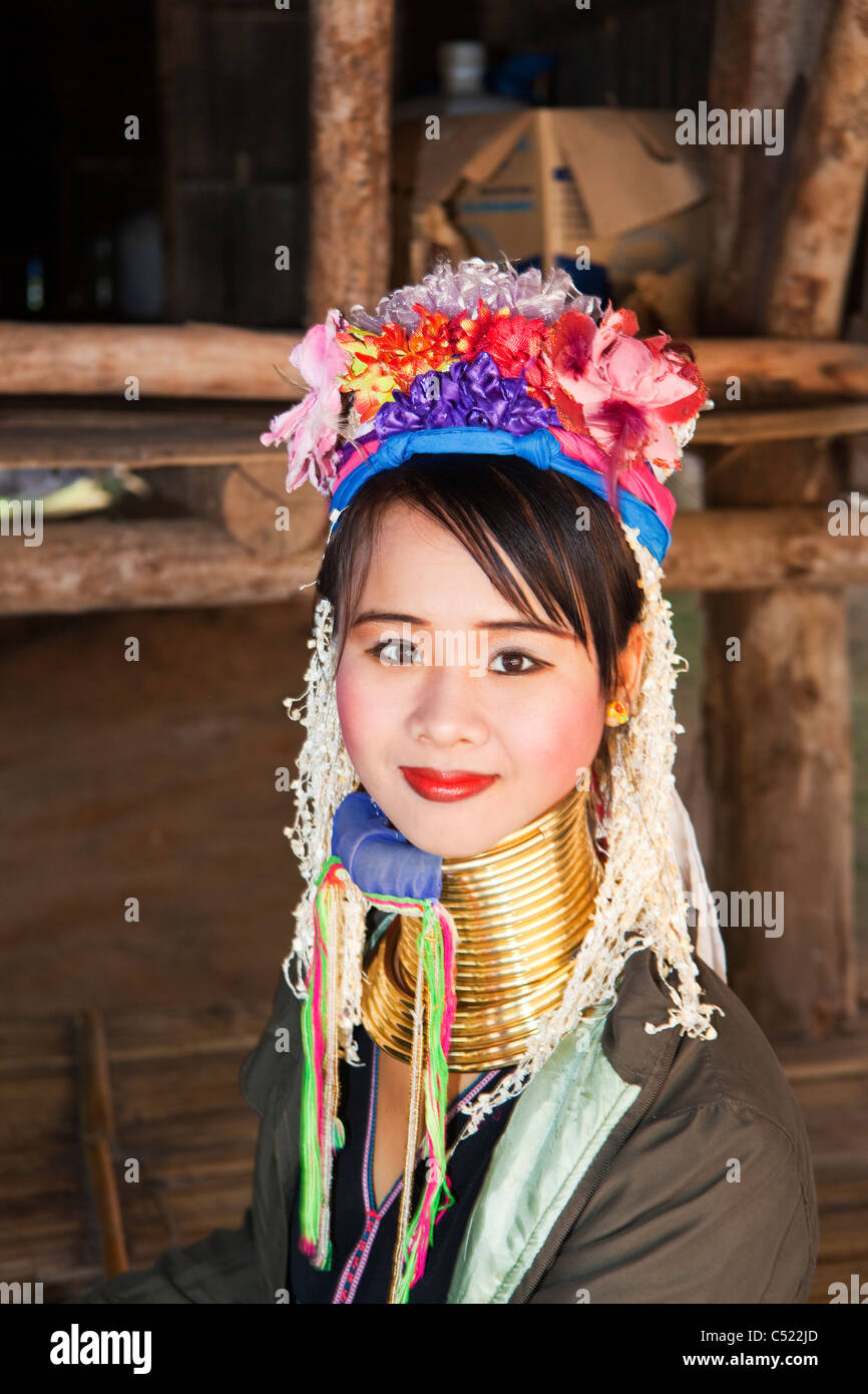 Ein "Langhals" in Nord-Thailand Stockfoto