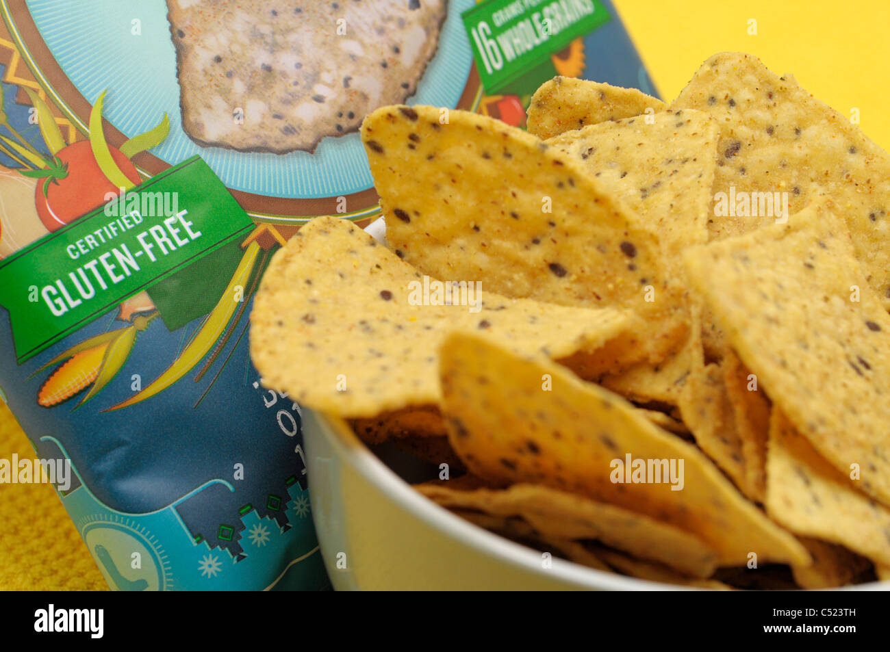 Gluten freie Lebensmittel Produkte Chips / Nachos Stockfoto