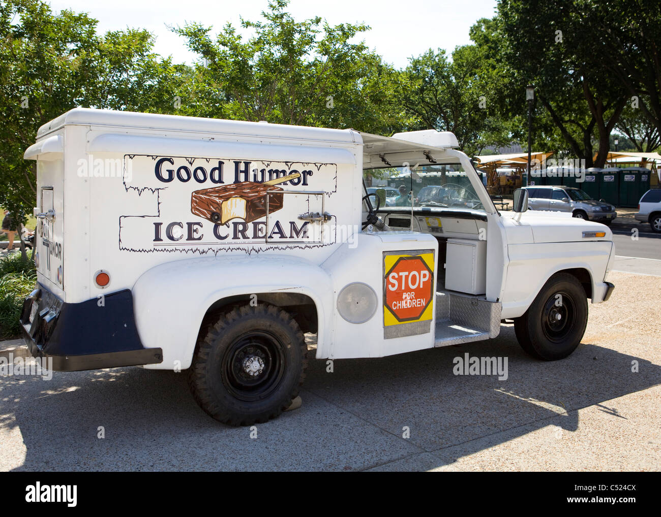 Antike guten Humor Eiswagen - USA Stockfoto