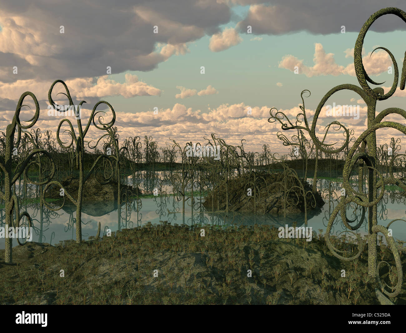 Asteroxylon war eine primitive Pflanze, die während der frühen Devon Periode blühte. Stockfoto