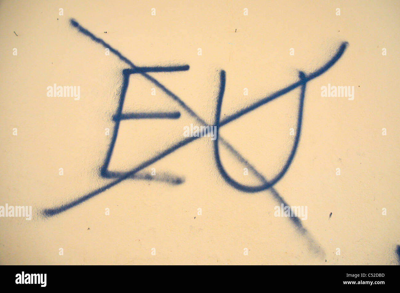 Anti-EU Graffiti Split Dalmatien Kroatien Europa Stockfoto
