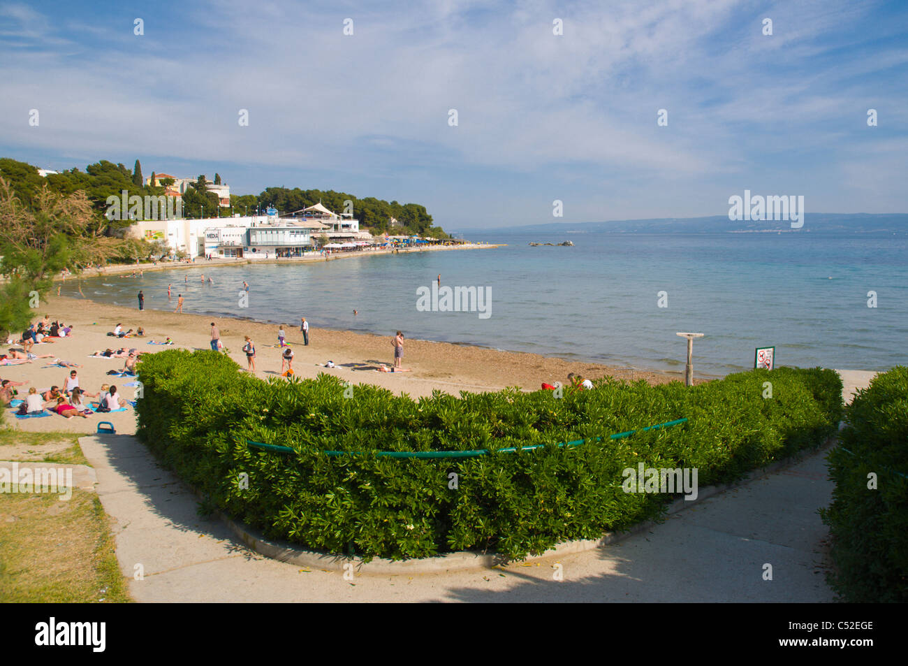 Bacvice Strand Split Dalmatien Kroatien Europa Stockfoto