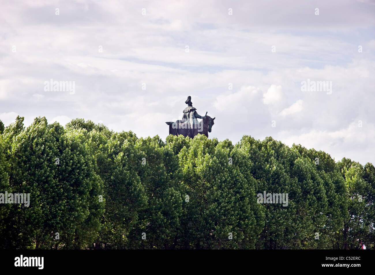 Statue von Kaiser Wilhelm i., Deutsches Eck, Koblenz, Deutschland Stockfoto