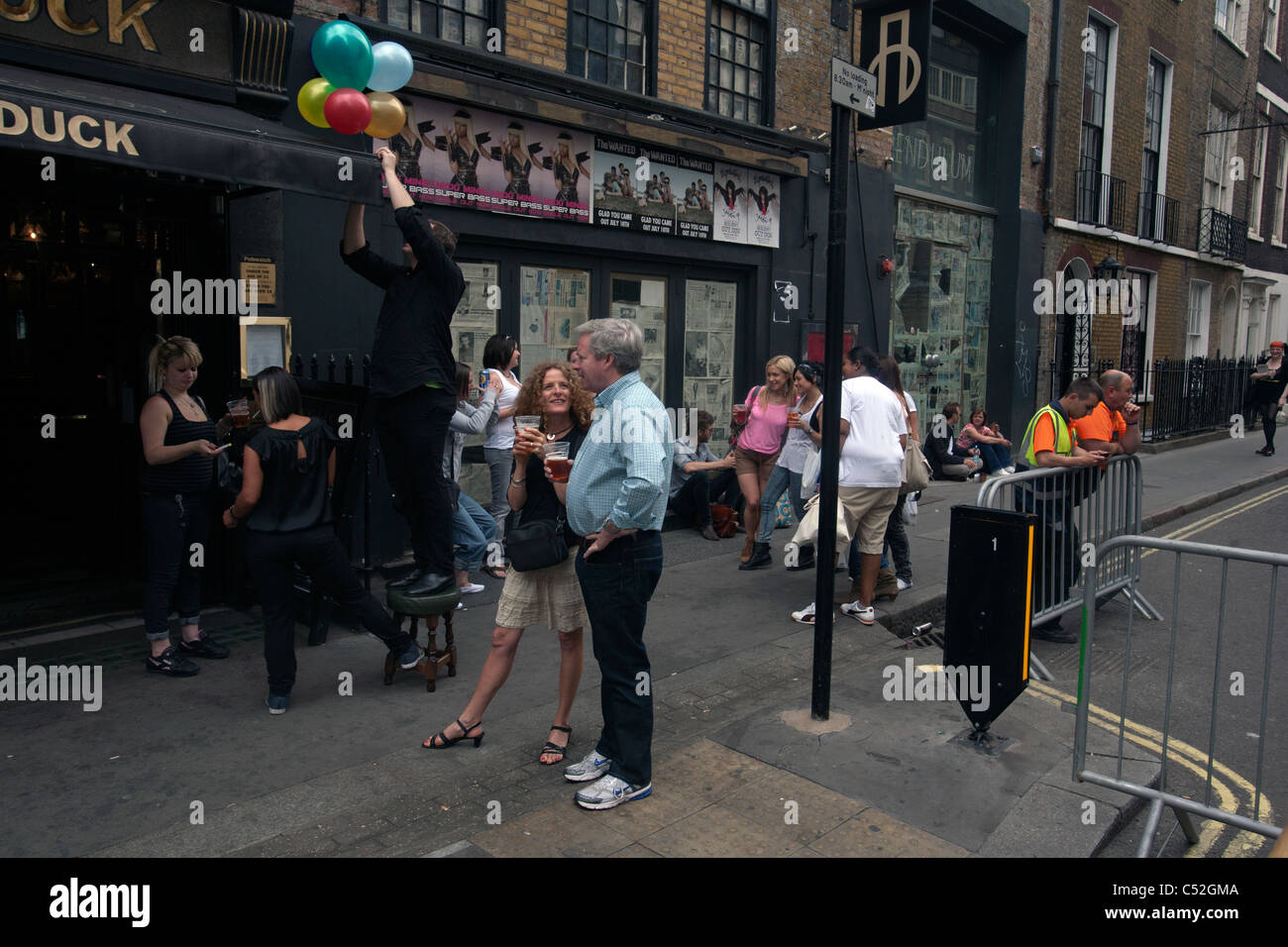 Soho Straße Ecke London Stockfoto