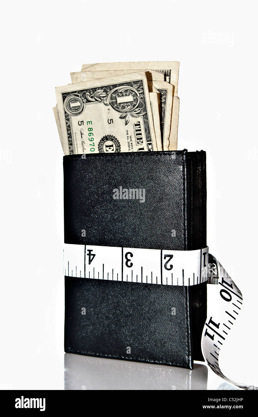 Brieftasche mit Dollar-Finanzkrise-Konzept Stockfoto