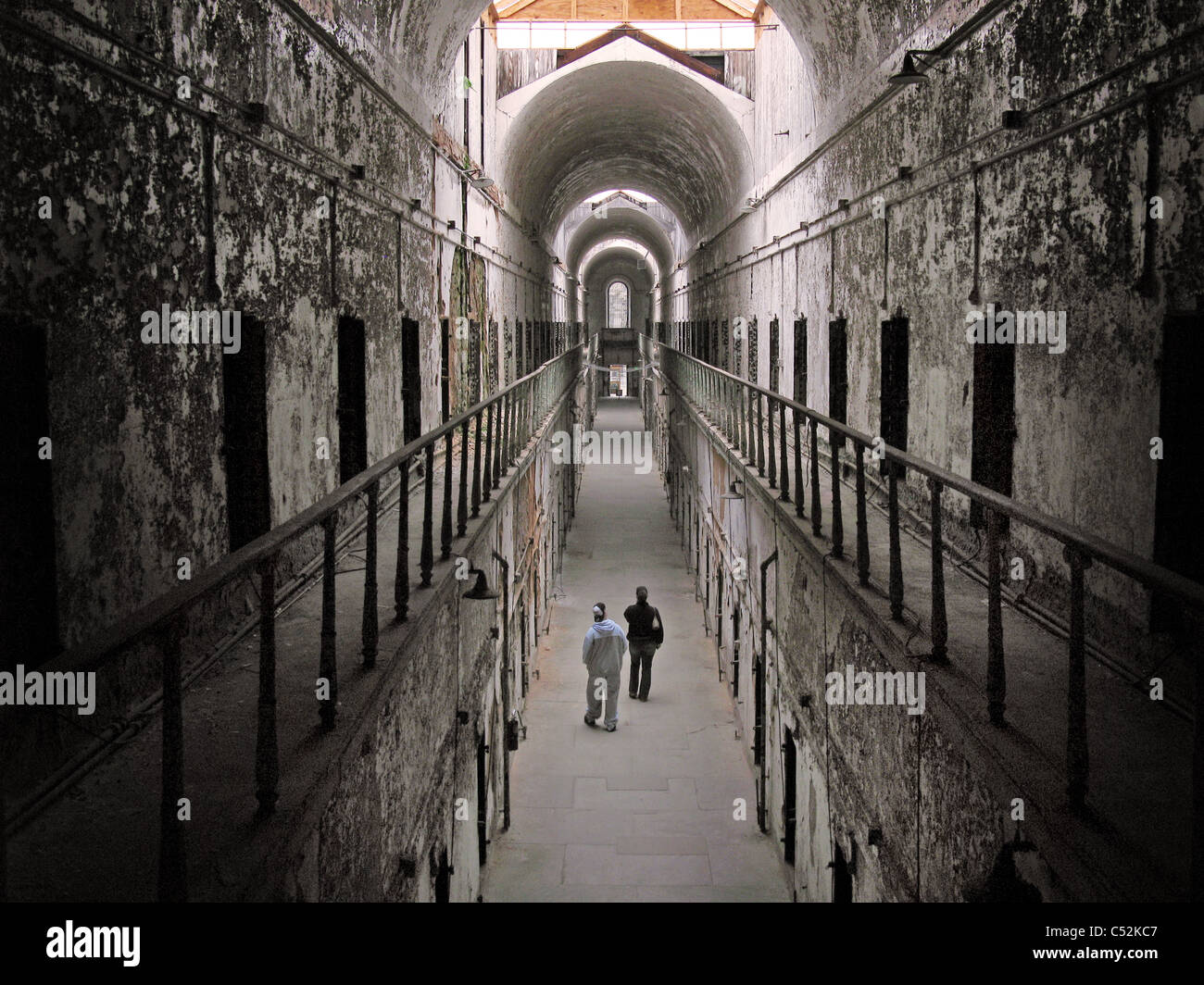 Innere des Eastern State Penitentiary in Philadelphia PA Stockfoto