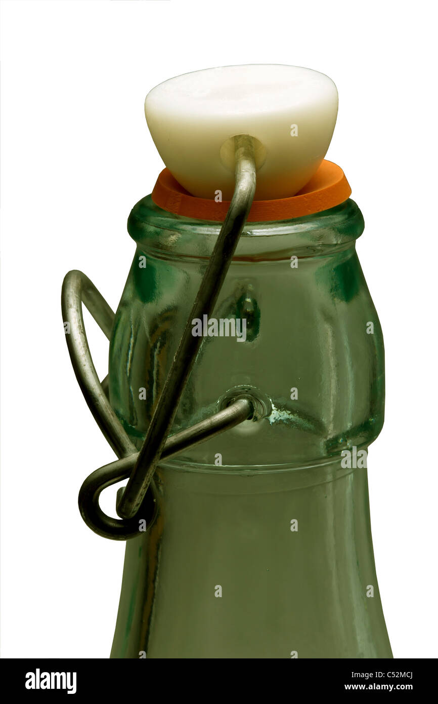 Grüne Flasche in Makro-detail Stockfoto