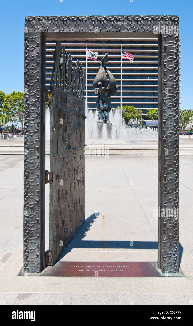 Den berühmten Brunnen an der Los Angeles Music Center in Downtown Los Angeles. Stockfoto
