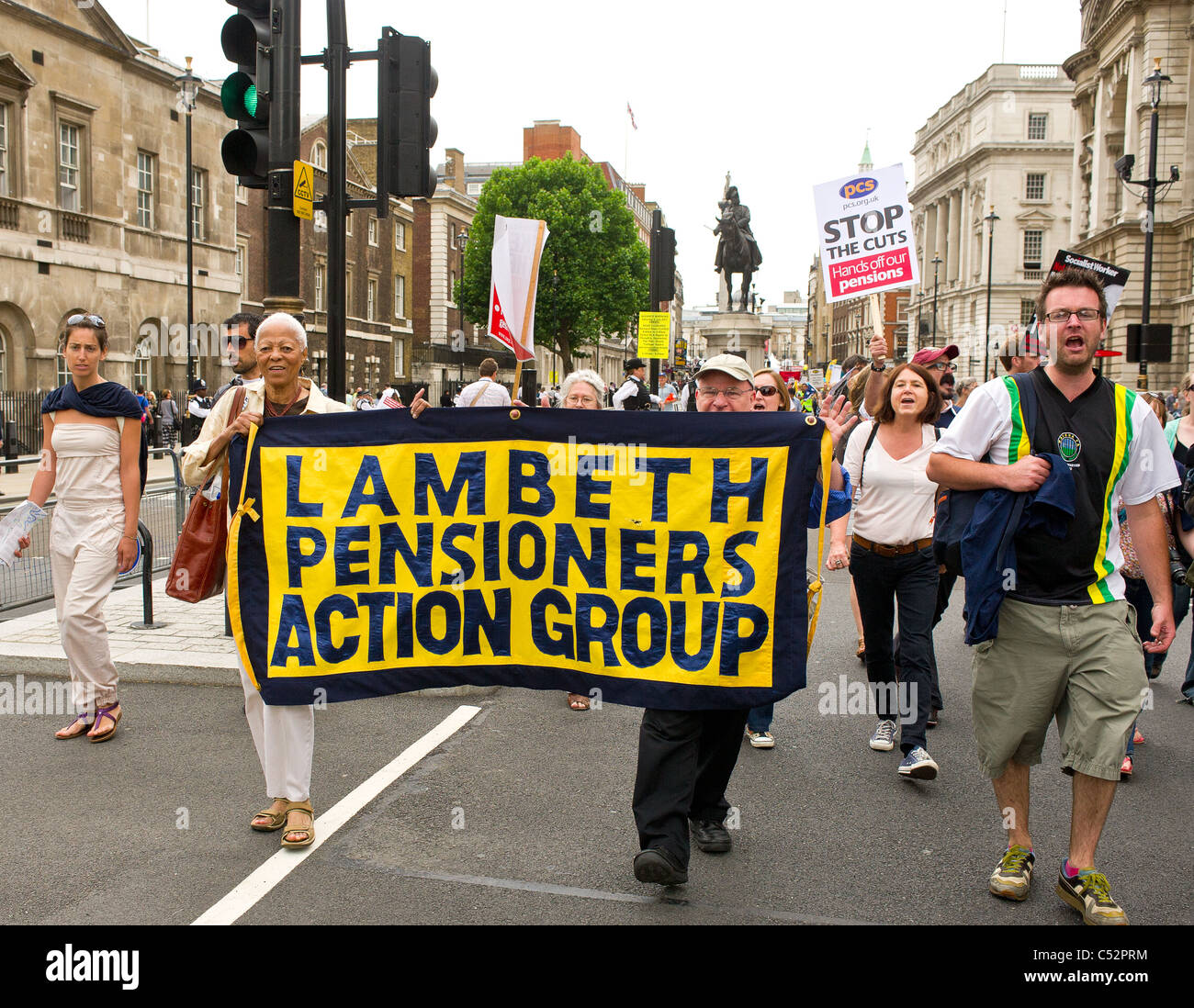 Demonstration gegen Kürzungen der öffentlichen Hand.  Foto von Gordon Scammell Stockfoto