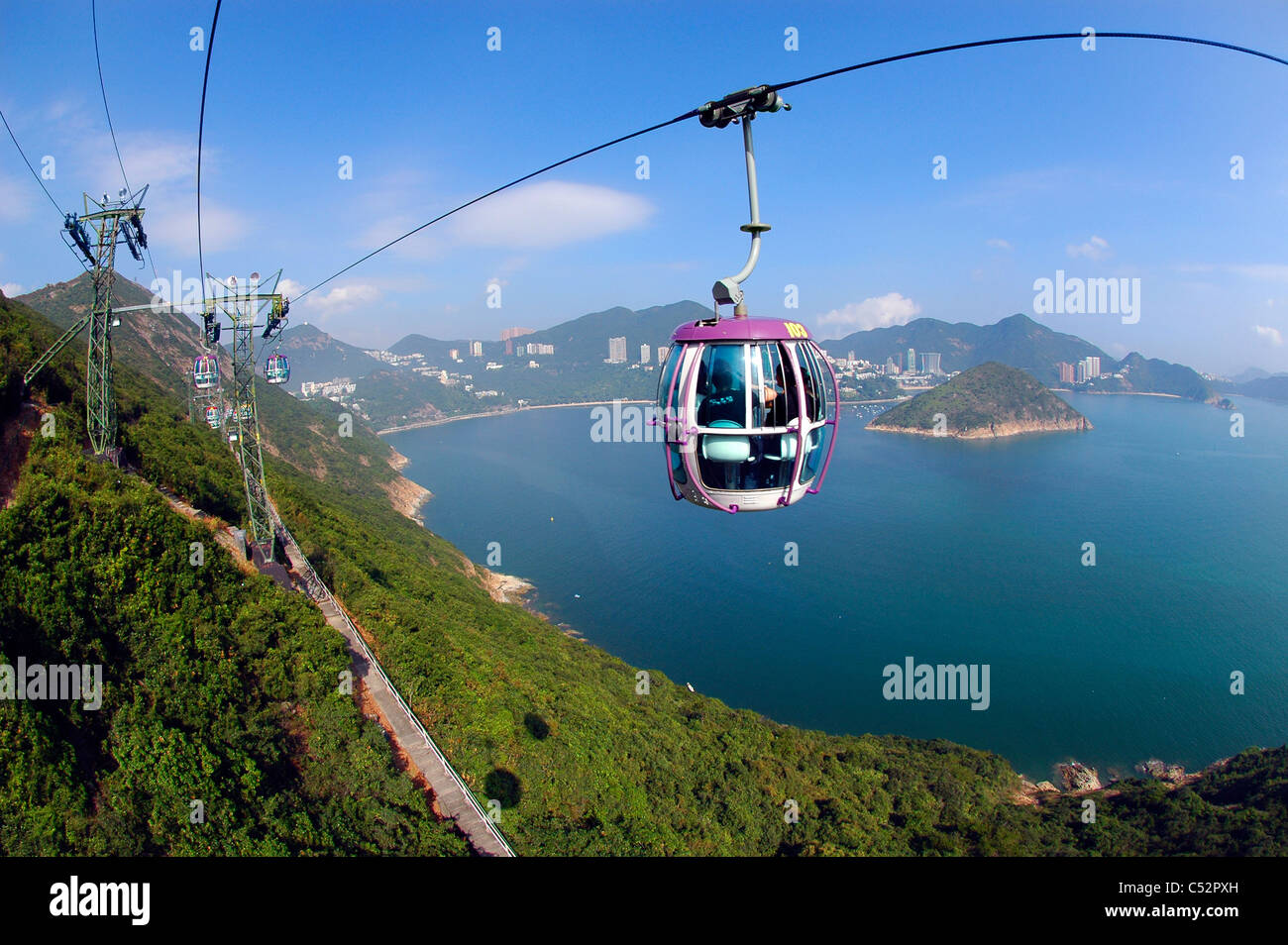 Ocean Park-Seilbahn, Hong Kong, China. Stockfoto