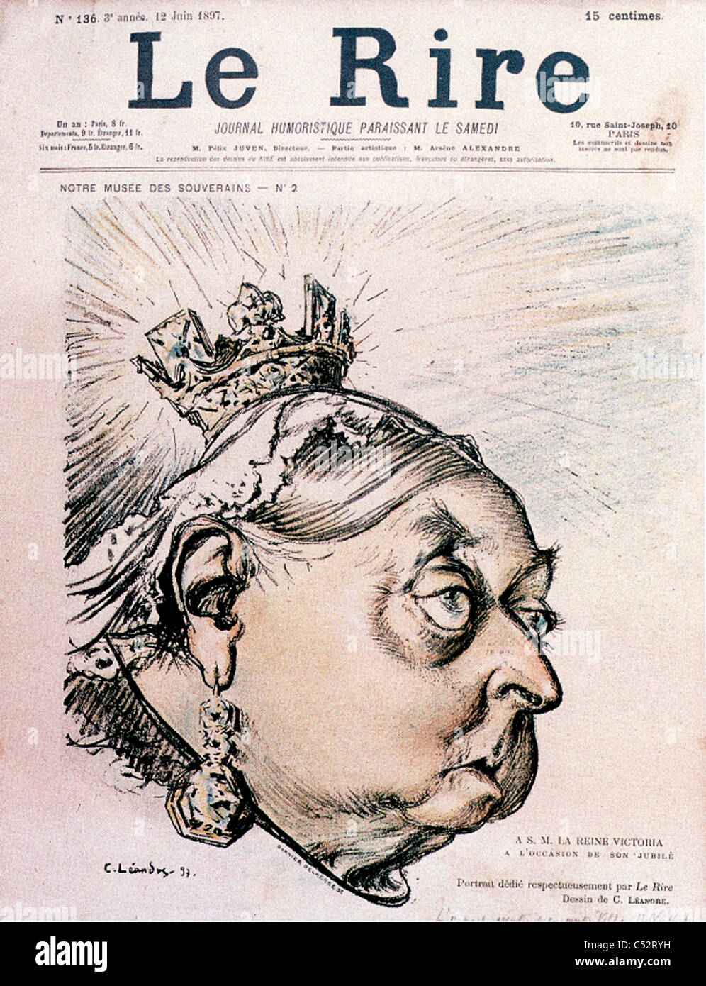 Königin VICTORIA Fassadendesign in einer französischen Zeitschrift am 12. Juni 1897 Stockfoto