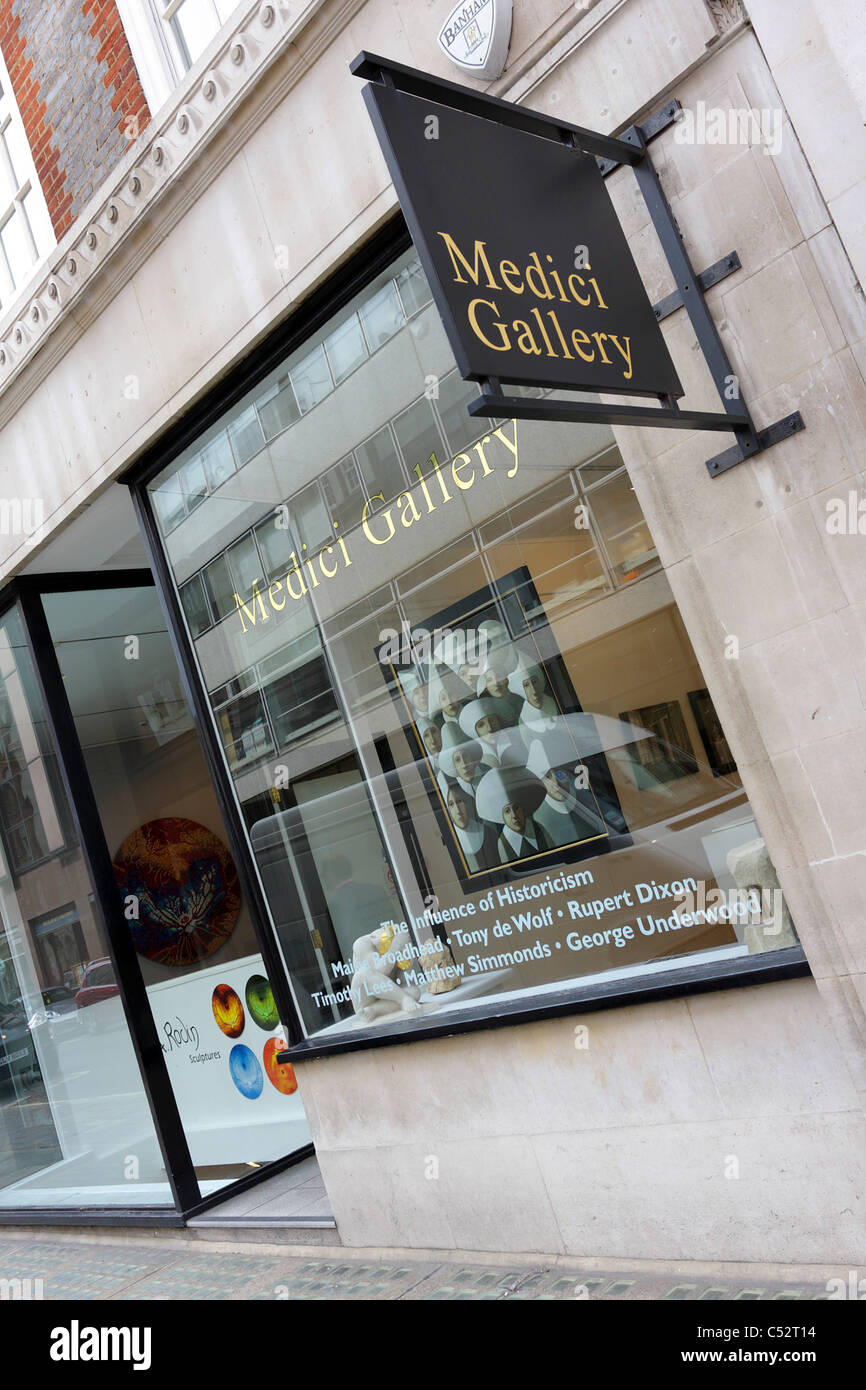 Die Medici Gallery in Cork Street, London. Stockfoto