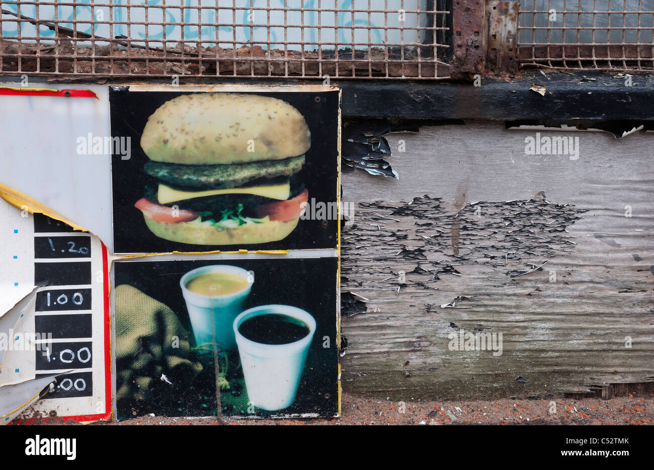 alten Fastfood-Zeichen Stockfoto