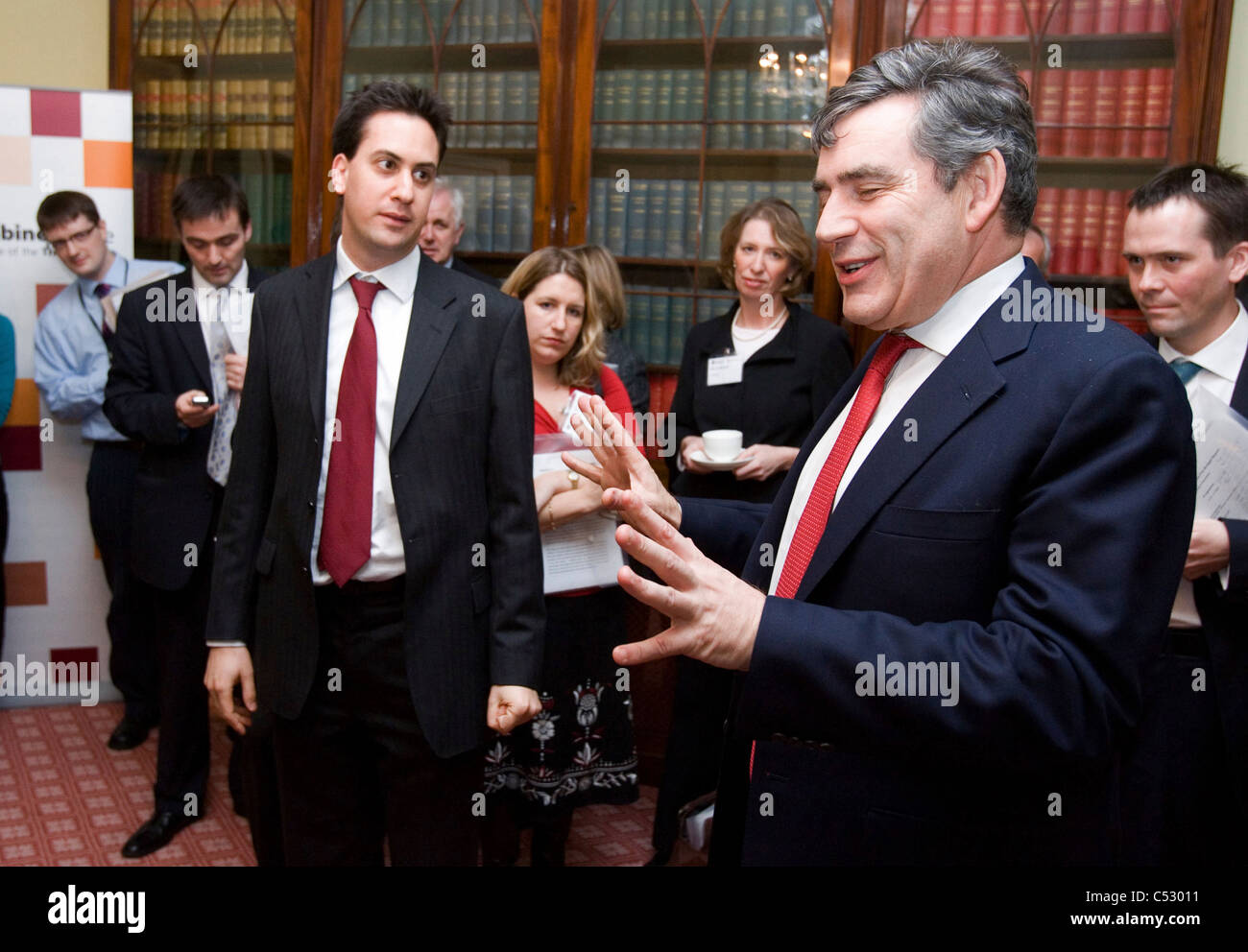 Kanzler, Gordon Brown & Ed Miliband MP. Stockfoto