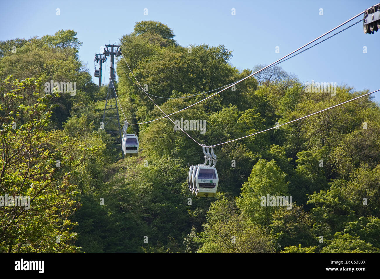 Seilbahnen in Höhen von Abraham, Matlock Bath Stockfoto
