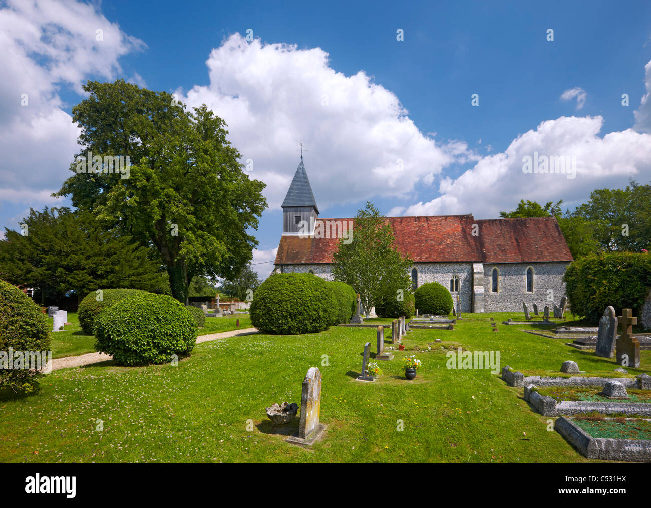 St. Peter und St. Paul Kirche, Exton, Hampshire, England. Stockfoto