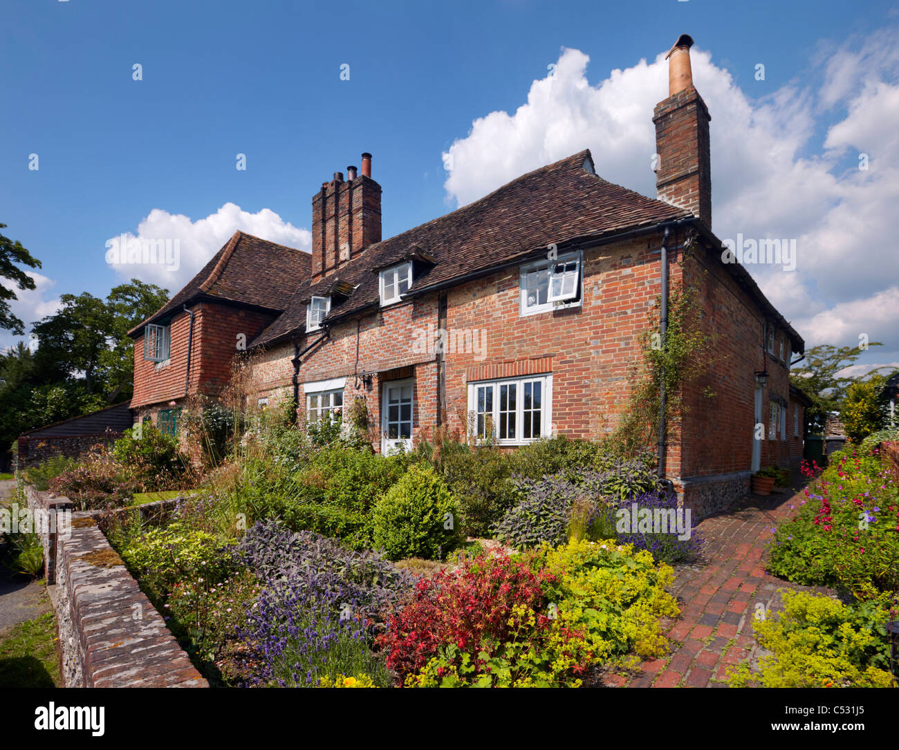 Ferienhäuser in Exton, Hampshire, England. Stockfoto