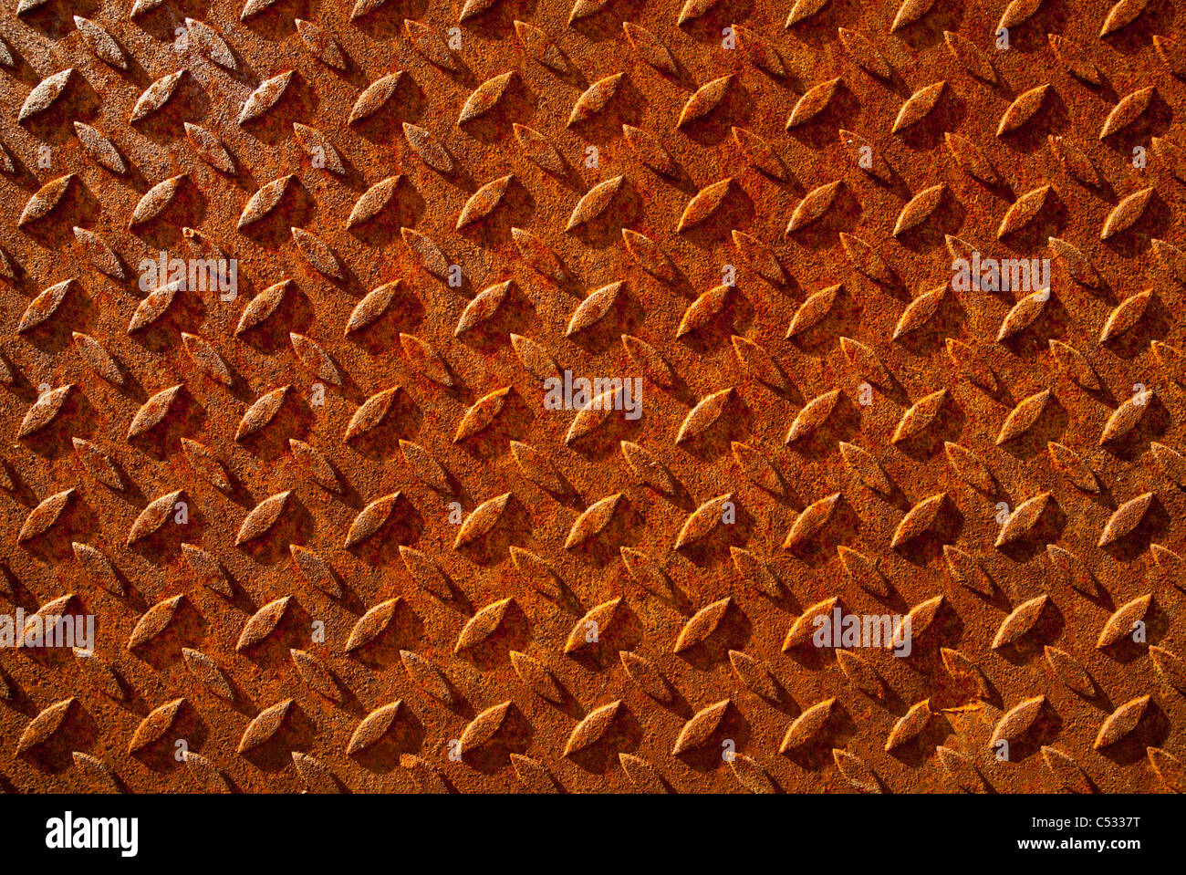 Rostige metallische Plattenoberfläche Stockfoto