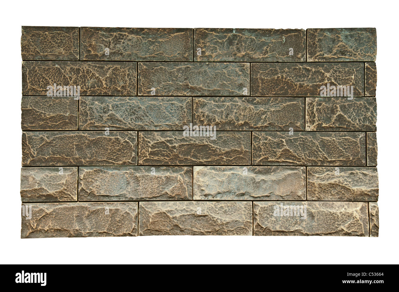 Hintergrund der Steinmauer. Isolierte wite Stockfoto