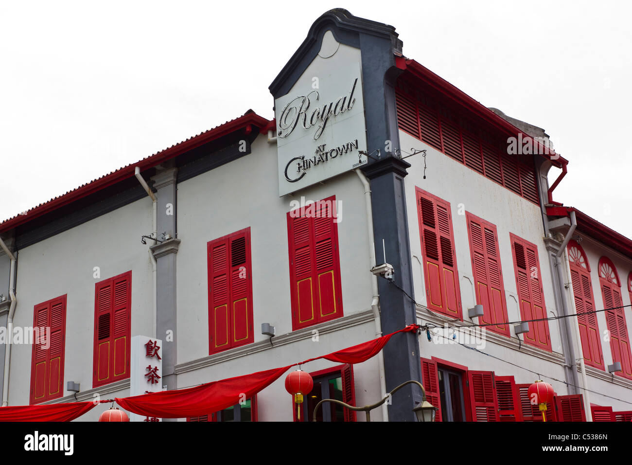 Singapurs Chinatown ist eine lebendige Architektur Einkaufsviertel bei Einwohnern und Touristen in Singapur Stockfoto